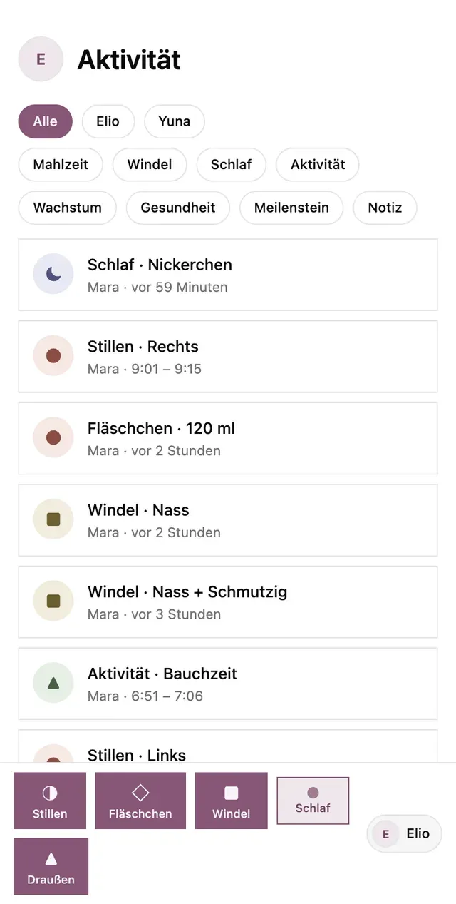Das geteilte lindly-Aktivitätsprotokoll auf einem Handy