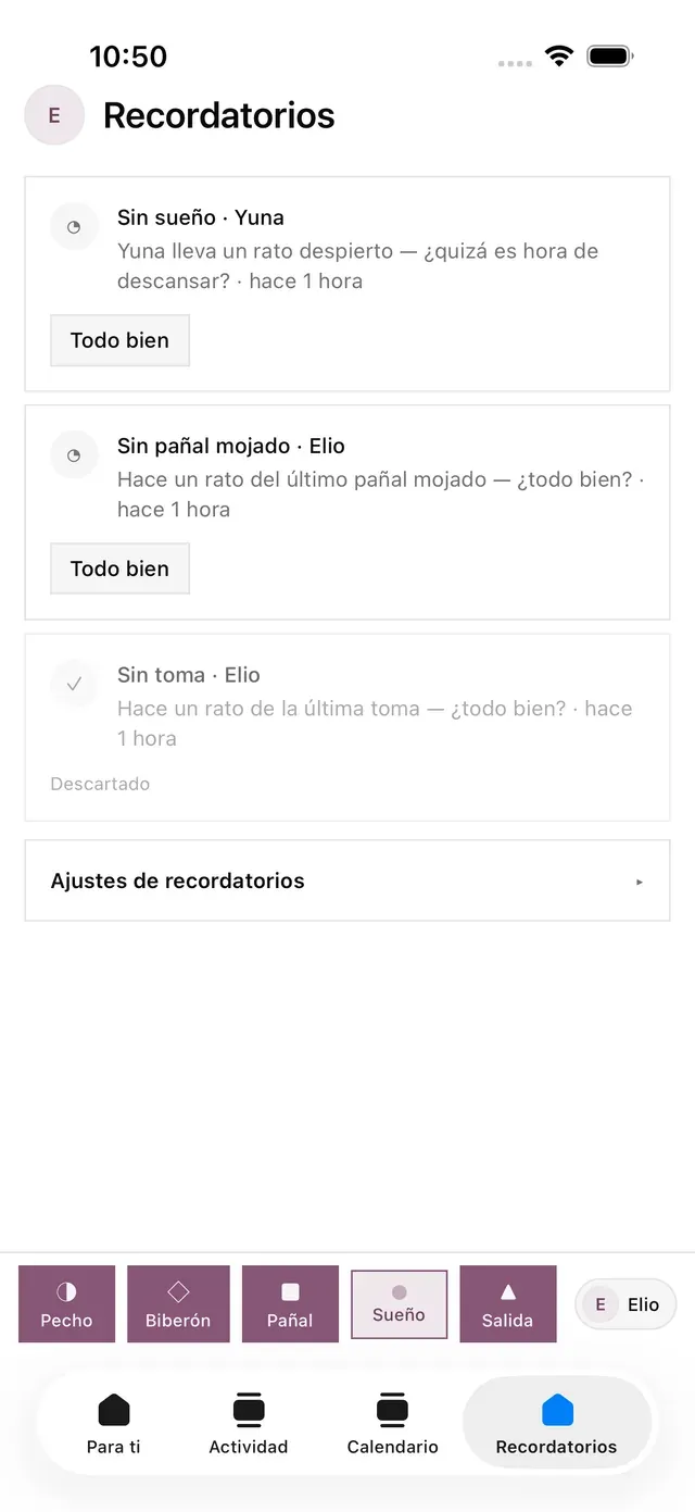 Avisos suaves, nunca alarmas — lindly