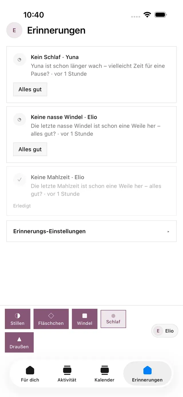 Sanfte Nachfragen, niemals Alarme — lindly
